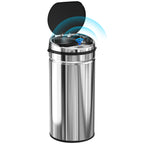 42L Automatic Motion Sensor Rubbish Bin with Fingerprint Resistant, Stainless Steel, Silver Tone