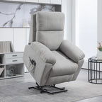Massagesessel Aufstehhilfe Seniorensessel, 8 Massagepunkte, 2 Seitentaschen, Fernbedienung, 89cm x 99cm x 103cm, Grau