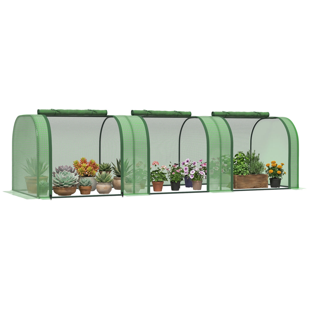 295 x 100 cm Low Tunnel Greenhouse - Green