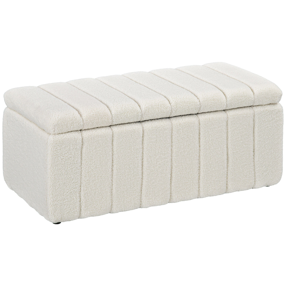 Polsterbank, Bettbank mit Stauraum, belastbar bis 120kg, 102x45x46cm, Cremewei?