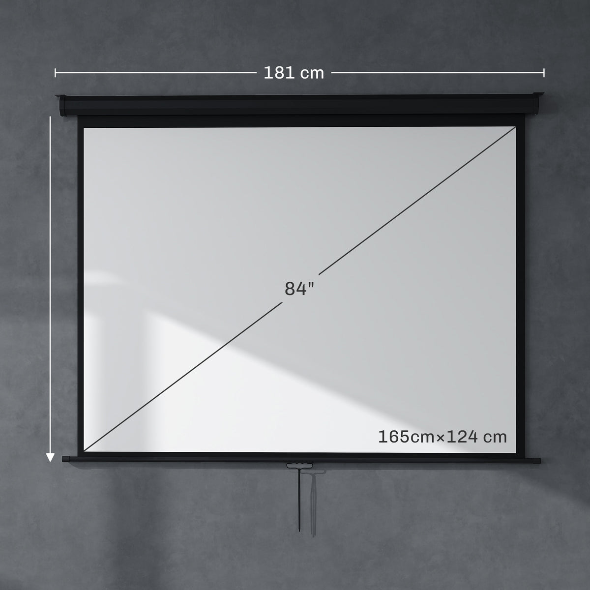Beamer Leinwand 171 x 128 cm 84 Zoll 4:3 HD 4K Projektionsleinwand Kunststoff, Metall Heimkino