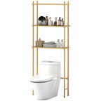 Toilettenregal 3 Ebenen Badezimmerregal, platzsparend Naturholz 69 x 25,5 x 181 cm