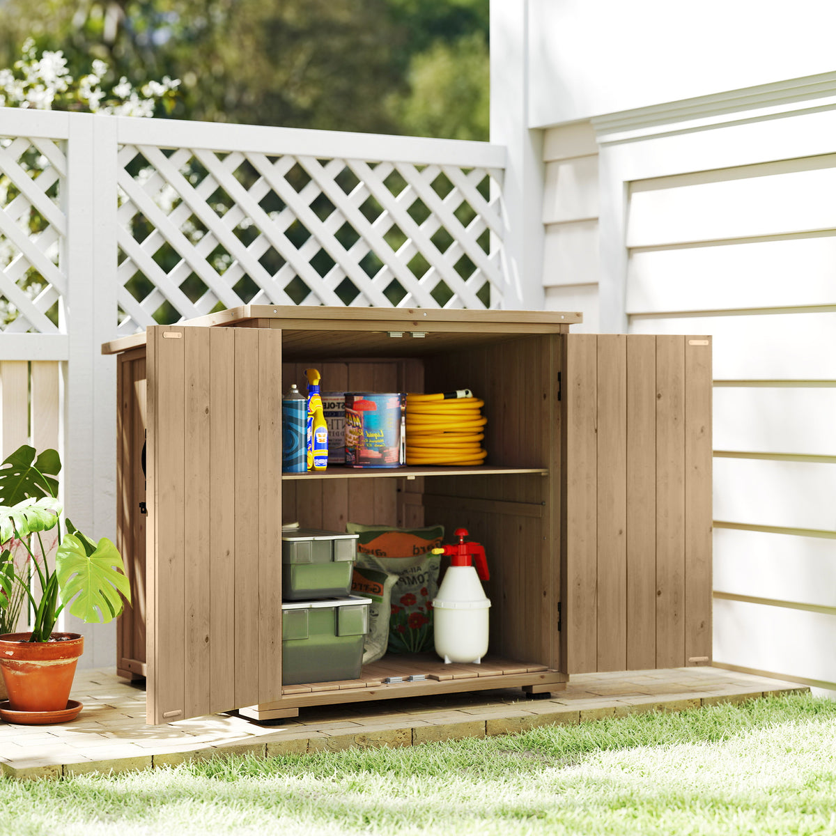 Outdoor Aufbewahrungsbox Gartenbox Kissenbox, wetterbeständig, Asphaltdach, 77,5 cm x 88 cm x 90 cm, Dunkelgrau
