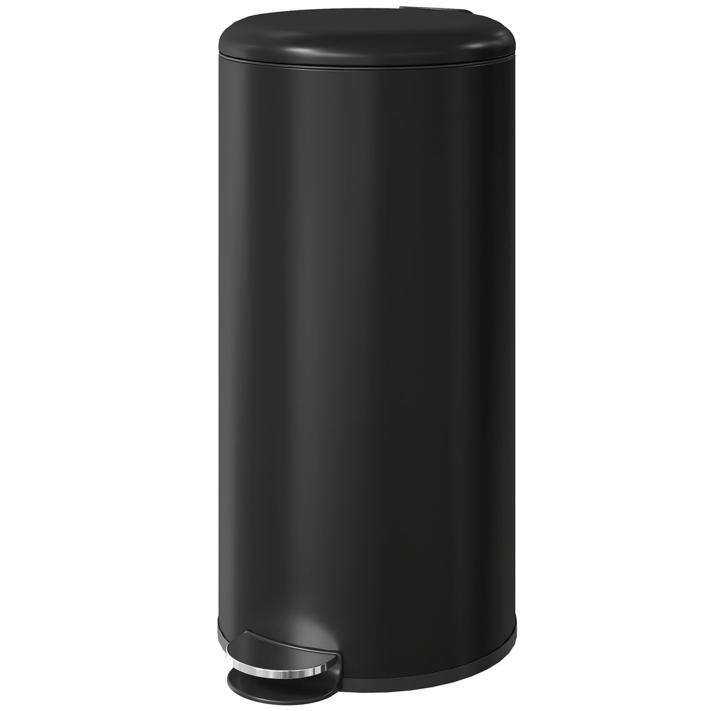 Mülleimer 30L Treteimer Abfalleimer mit Deckel Fußpedal Inneneimer, Soft-Close-Funktion 36 x 30 x 63,5 cm, Schwarz