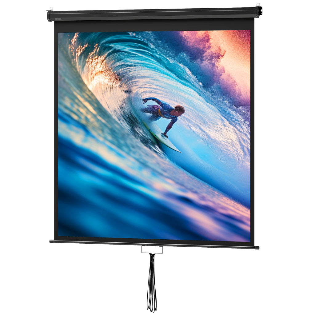 Beamer Leinwand 152 x 152 cm 85 Zoll 1:1 HD 4K Projektionsleinwand für Heimkino Büro-Präsentationen