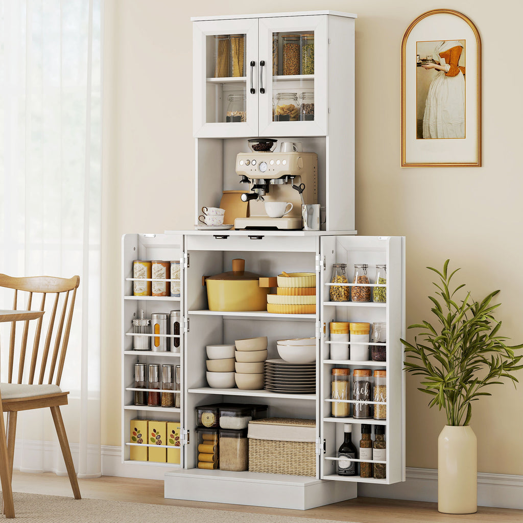 K¨¹chenschrank, verstellbares Regal, Arbeitsplatte, Acrylt¨¹ren, Kabelloch, f¨¹r Wohnzimmer, K¨¹che, Esszimmer, MDF, Wei?