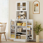 K¨¹chenschrank, verstellbares Regal, Arbeitsplatte, Acrylt¨¹ren, Kabelloch, f¨¹r Wohnzimmer, K¨¹che, Esszimmer, MDF, Wei?
