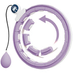 Smart Weighted Hula Hoop, Massage Hula Ring w/ 16 Detachable Knots, 360¡ã Auto-Rotating Ball, Digital Counter, Purple