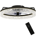 Deckenventilator mit Licht, dimmbarer LED-Deckenventilator mit Fernbedienung für Schlafzimmer und Wohnzimmer, Schwarz