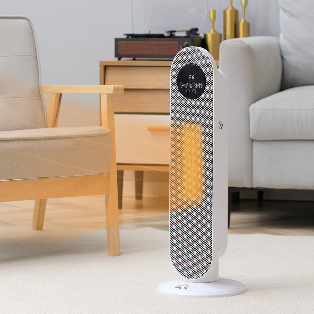 Heizlüfter 2000W Heizlüfter, PTC Keramik Elektrische Heizung mit Fernbedienung, Oszillation, 12h Timer