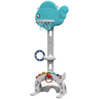 Kinder Basketballkorb 5 in 1 Höhenverstellbarer 134-152 cm mit Basketballs Pumpe Fußballtor Golfball Indoor Outdoor