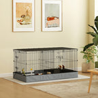 2 in 1 Guinea Pig Cage, Rabbit Cage Pet Playpen with 2 Separate Area, Waterproof Oxford Fabric Floor for Hedgehogs