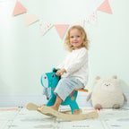 Schaukeltier Esel Baby Schaukelspielzeug mit Haltegriffen Schaukel Schaukelsitz 59 x 27 x 43 cm Blaugr¨¹n