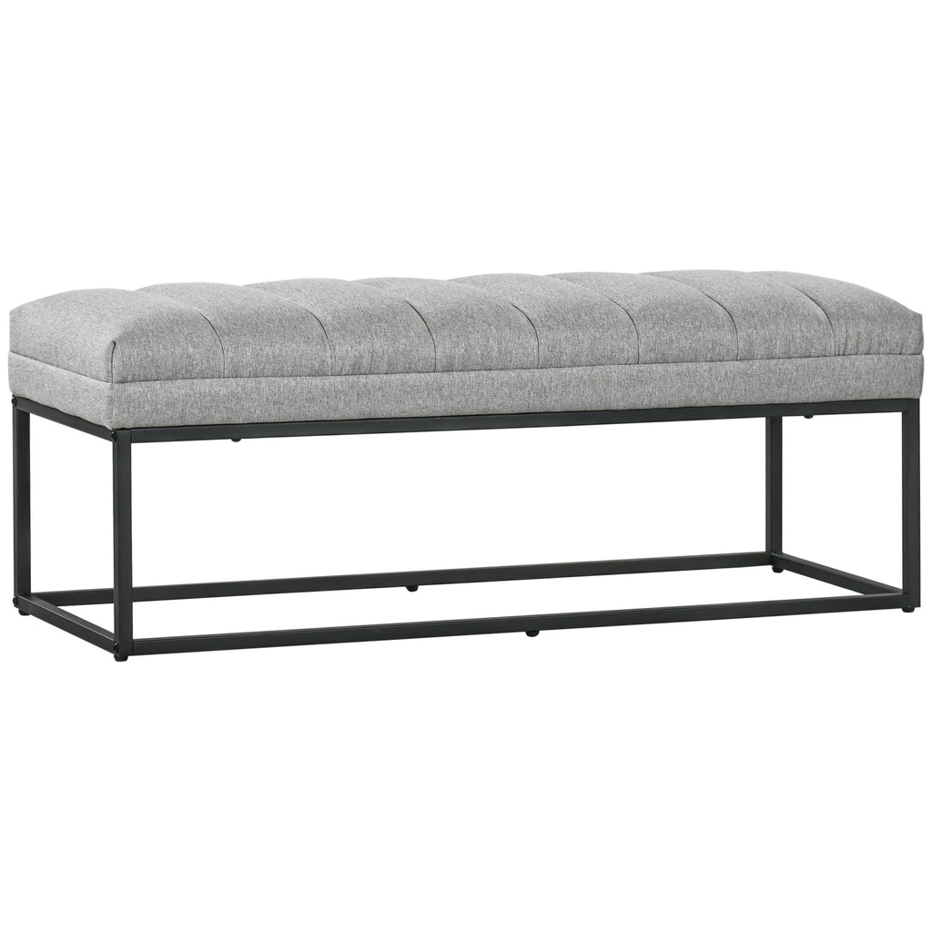 Sitzbank im Industrie-Design, Bettbank, Metallbeine, Rosa + Schwarz