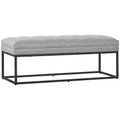 Sitzbank im Industrie-Design, Bettbank, Metallbeine, Rosa + Schwarz