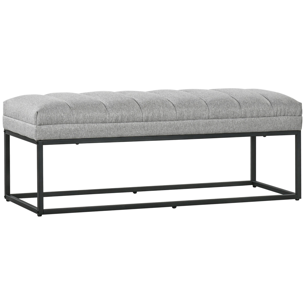 Sitzbank im Industrie-Design, Bettbank, Metallbeine, Rosa + Schwarz