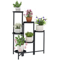 Blumentopfst?nder, Pflanzenst?nder mit 6 verstellbaren runden Ebenen, Eckst?nder f¨¹r Pflanzent?pfe, Metall, Schwarz