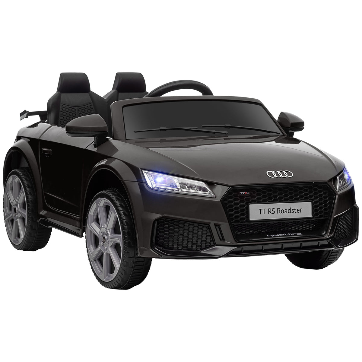 Kinder-Elektroauto, Audi TT RS Roadster, 3 km/h, Fernbedienung, LED, USB, Schwarz