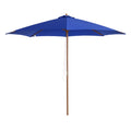 Sonnenschirm Gartenschirm , wetterbeständig, Bambus, 300 cm x 300 cm x 250 cm, Blau + Natur
