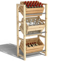 Getr?nkekistenregal f¨¹r 3 Getr?nkekisten Getr?nkeregal Holz Kistenregal mit 3 Ebenen 56 x 32 x 112 cm Naturholz