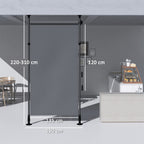 Freistehende Markise, verstellbare L?nge, Montage ohne Bohren, Aluminiumrahmen, 1,5 x 2,2-3,1 m, Dunkelgrau