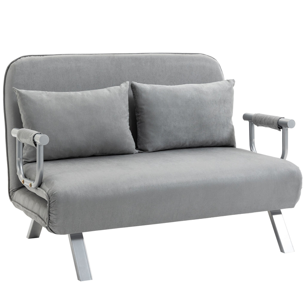 Schlafsofa, Doppelsofa, G?stebett, inklusive 2 Kissen, Grau