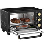 Mini-Ofen, Toasterofen, Timer, Gitterrost, Backblech, Glasfenster, Metall, Schwarz