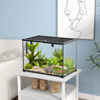 Glass Reptile Terrarium Insect Breeding Tank Vivarium Habitats with Thermometer for Lizards, Horned Frogs, Snakes, Spiders - Large 50 x 30 x 35cm