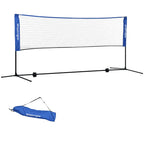 Badmintonnetz Set Faltbares Volleyballnetz 103/120/155H cm Blau