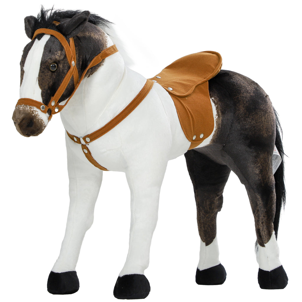 Schaukelpferd mit Soundeffekten, weiches Fell, f¨¹r 3-8 Jahre, 85 x 28 x 60 cm, Braun/Cremewei?