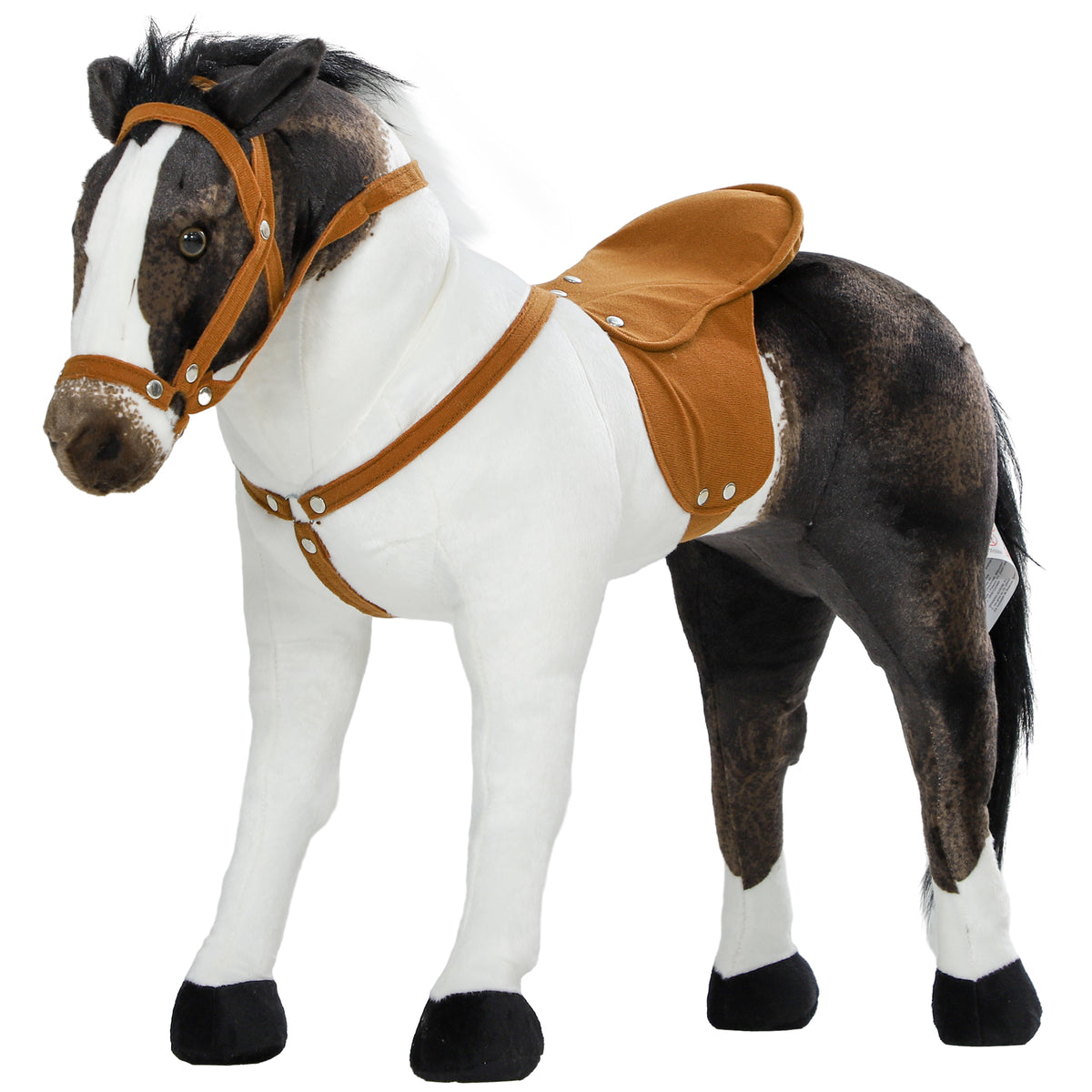 Schaukelpferd mit Soundeffekten, weiches Fell, f¨¹r 3-8 Jahre, 85 x 28 x 60 cm, Braun/Cremewei?