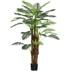 K¨¹nstliche Palme, 1,6 m, realistische Zweige, Dekorationspflanze, Kunststoff, mit Topf, Braun+Gr¨¹n