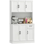 K¨¹chenschrank, 180,5 cm, Vorratsschrank, Arbeitsfl?che, Kabelloch, verstellbare Regale, MDF, Wei?