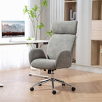 Bürostuhl mit verstellbarer Kopfstütze, ergonomischer Schreibtischstuhl, Kippfunktion, höhenverstellbar, Dunkelgrau