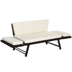 Polyrattan Gartensofa 2 Sitzer Gartenm?bel Loungesofa Gartenbank Gartenliege klappbar Armlehnen Stahl Braun 129 x 63 x 67 cm