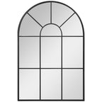 90 X 61cm Arched Grid Mirror - Black