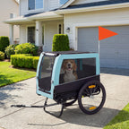 Faltbarer Fahrradanhänger mit Sicherheitsreflektoren, Leine, für Mittelgroße Hunde bis 20 kg 143 x 70 x 90 cm Hellblau