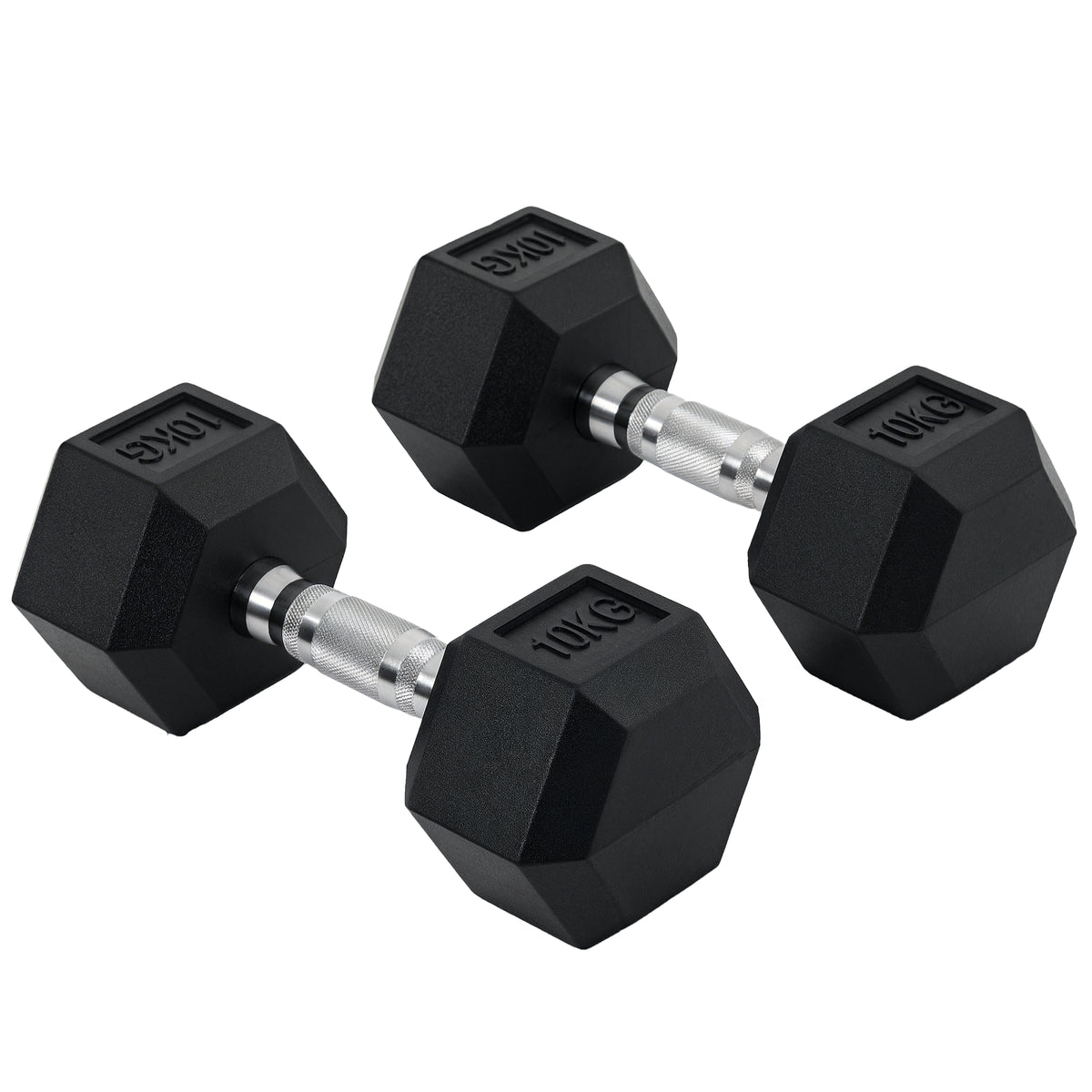 2x10kg Hex Dumbbells Set Rubber Dumbbells Weight Lifting Equipment Fitness Home Gym