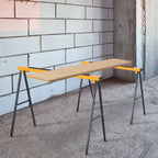 2er-Set Arbeitsbock, Handwerks-St?nder, bis zu 250 kg belastbar, Metall, Gelb
