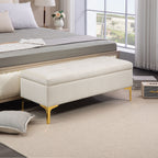 Sitzbank mit Stauraum, belastbar bis 120kg, 120x44x44,5cm, Beige