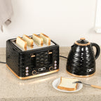 2-in-1 Toaster und Wasserkocher Set, 7 Br?unungsstufen, Auftau- und Aufw?rmfunktion, Grau