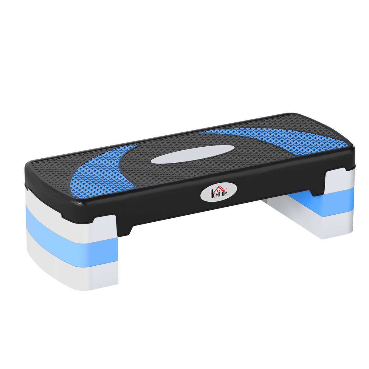 Aerobic-Stepper 3-stufig höhenverstellbar 80 x 31 x 20 cm Schwarz+Hellblau+Grau