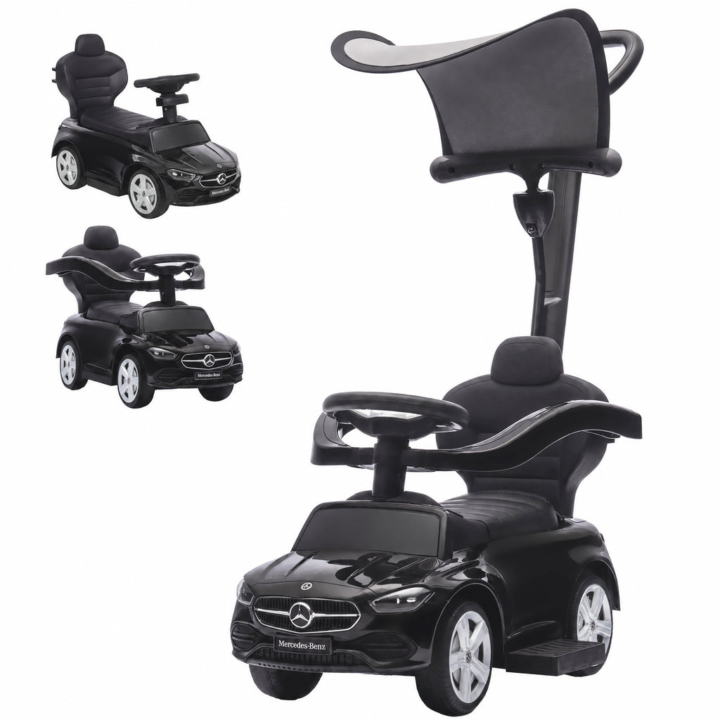 3-in-1 Rutschauto mit Schiebstange Mercedes-Benz Schwarz