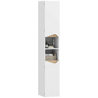Badezimmerschrank Schmal Hochschrank mit 2 T¨¹ren, 2 Offenen F?chern, f¨¹r Badezimmer 30 x 34,6 x 182 cm Wei?
