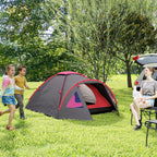 Campingzelt für 2 Personen leicht, stabil wasserdicht UV 50+ mit Vordach Tür Fenster, Bodenplane Grau