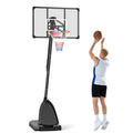 Basketballständer, verstellbare Korbhöhe 2,3-2,9 m, untere Pralllatte, befüllbare Basis, rot+schwarz