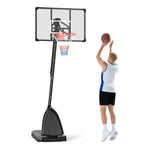 Basketballständer, verstellbare Korbhöhe 2,3-2,9 m, untere Pralllatte, befüllbare Basis, rot+schwarz