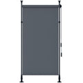 Freistehende Markise, verstellbare L?nge, Montage ohne Bohren, Aluminiumrahmen, 1,5 x 2,2-3,1 m, Dunkelgrau