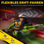 24 V Elektro Go-Kart für Kinder Drift-Funktion für 6-12 Jahre Grün