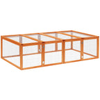 Wooden Rabbit Hutch Cage 6ft with Wire Mesh, Openable Roof, Play Space for Outdoor, Natural Wood Finish